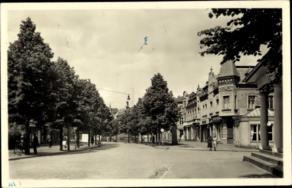 Ansichtkaart Senftenberg in Neder-Lausitz, uitzicht op de Bahnhofstrasse