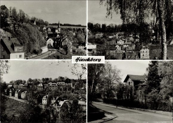 PC Hirschberg Thuringia, panorama of the place, church, houses, street area