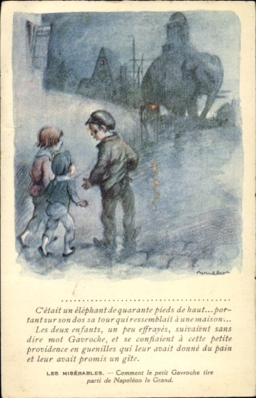 Kunstenaars Ak Poulbot, Francisque, Les Miserables, Petit Gavroche