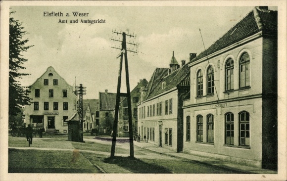 Postcard Elsfleth an der Unterweser, office, district court