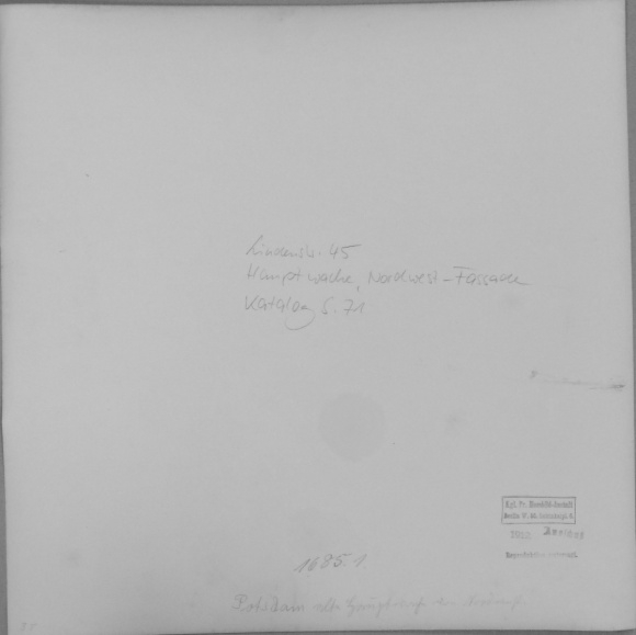 Photo Potsdam, 1912, Albrecht Meydenbauer, Hauptwache, Lindenstrasse 45, Northwest, silver gelatine