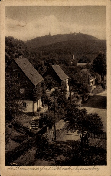 Ak Erdmannsdorf Augustusburg im Erzgebirge, Ad- Blick auf Augustusburg, ländliche Architektur