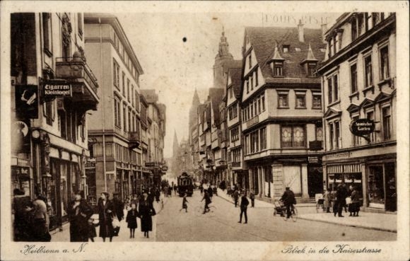 KP Heilbronn am Neckar, Cigarren Kleinlogel, widok na Kaiserstraße, architektura