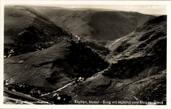 Postcard Klotten on the Moselle, aerial photograph