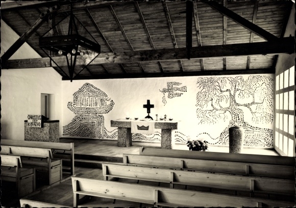 Ak Simbach in het Neder-Beierse district Dingolfing-Landau, interieur d. kruis kerk