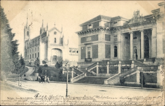Postcard Madrid Spanien, Museum of Paintings and Church of San Jeronino