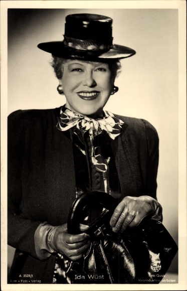 KP aktorka Ida Wüst, portret, kapelusz, torebka