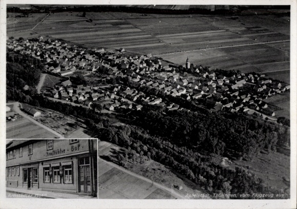 Ak Apfelstädt in Thüringen, Arnstädter Hof, Fliegeraufnahme