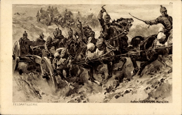 Artist Postcard Hoffmann, Anton, Field Artillery, The German Army