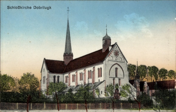 Postcard Dobrilugk Doberlug Kirchhain in Brandenburg, castle church, exterior view