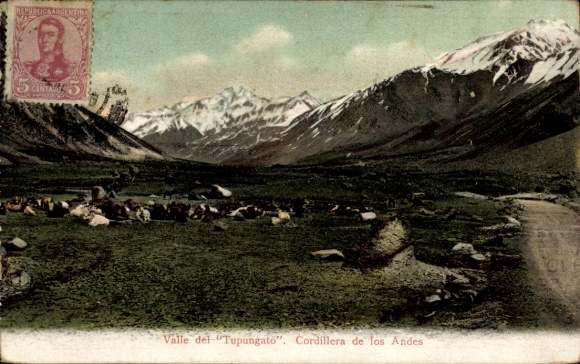 Postcard Argentina, Valle del Tupungato, Cordillera de los Andes