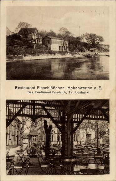Ak Hohenwarthe Möser Sachsen Anhalt, Restaurant Elbschlösschen, Bes. Ferdinand Friedrich