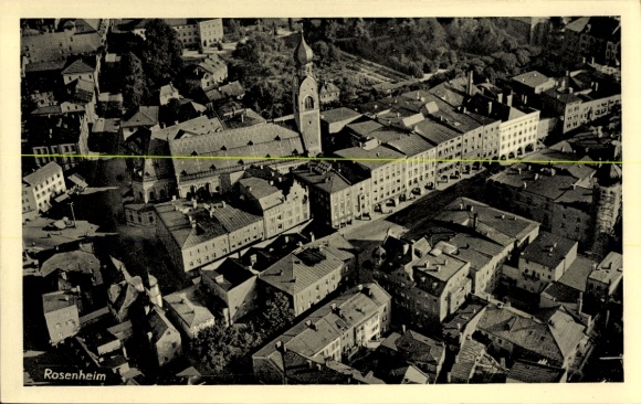 Postcard Rosenheim Upper Bavaria, aerial photograph