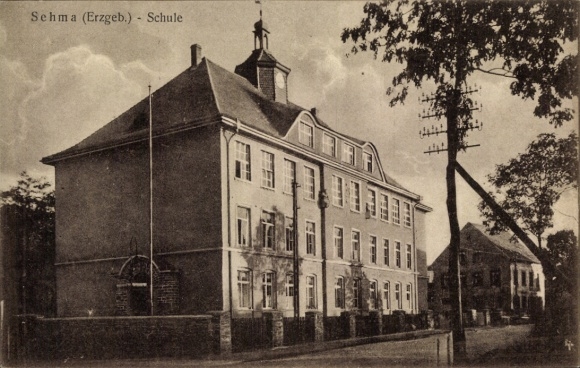 Ak Sehma Sehmatal im Erzgebirge, Schule