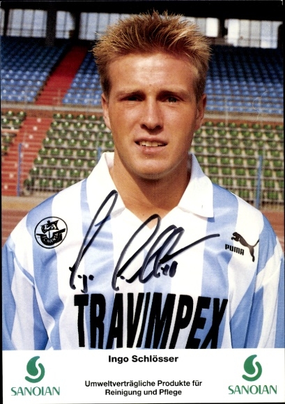 Autograph card footballer Ingo Schlösser, FC Hansa Rostock, autograph