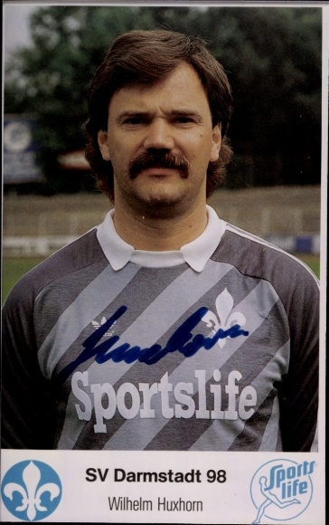 Autogrammkarte Fußballer Wilhelm Huxhorn, SV Darmstadt 98, Autogramm