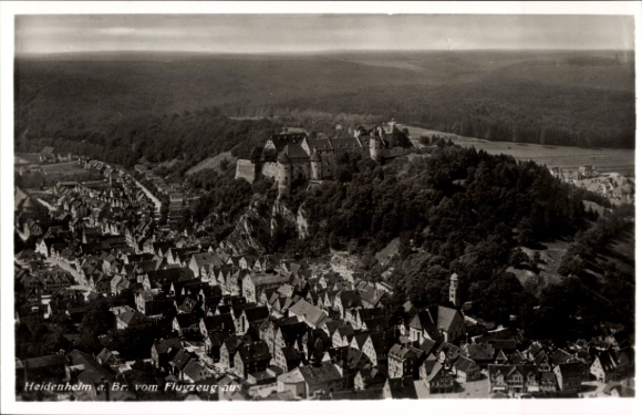 Ak Heidenheim an der Brenz Württemberg, Fliegeraufnahme