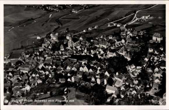 Postcard Hollfeld in Franconian Switzerland, aerial photograph