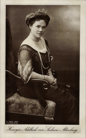 Ak Herzogin Adelheid von Sachsen Altenburg, Portrait