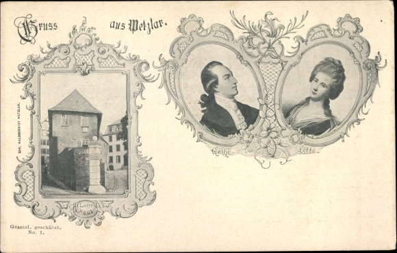 PC Wetzlar in Hessen, Lottehaus, writer Johann Wolfgang von Goethe, Lotte, portrait