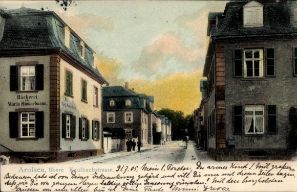 Postcard Bad Arolsen in Hesse, Kaulbachstraße, Bakery Martin Himmelmann