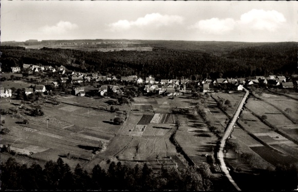 Postcard Waldrennach Neuenbürg an der Enz Black Forest, aerial photograph