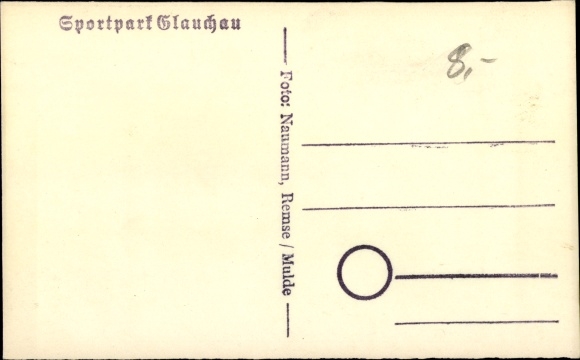 Postcard Glauchau in Saxony, sports park
