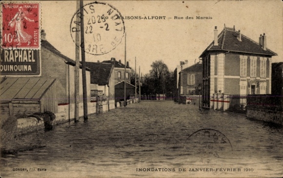 Postcard Maisons Alfort Val de Marne, Marais street