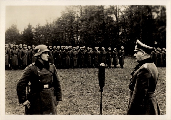 Photo Heinrich Hoffmann, non-commissioned officer on the Western Front receives the Iron Cross, Wehrmacht Nov. 1939