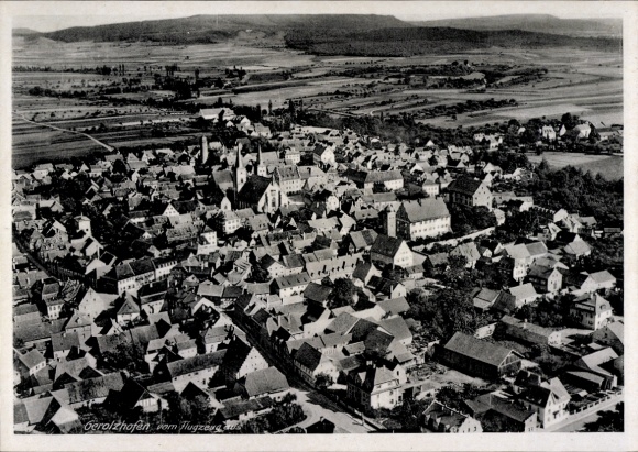 Postcard Gerolzhofen in Lower Franconia, aerial photograph
