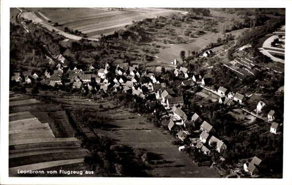 Postcard Leonbronn Zaberfeld in Baden Württemberg, aerial photograph