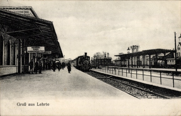 Postcard Lehrte in Lower Saxony, train station, track view, railway