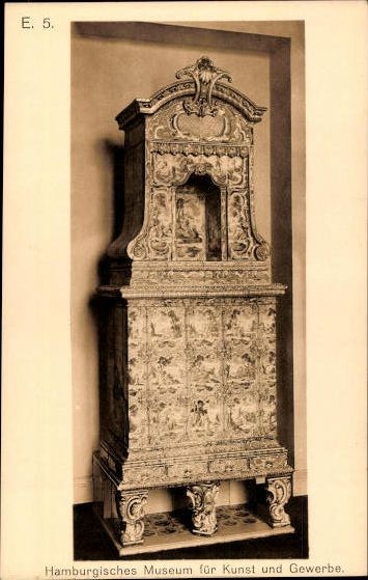 9 Postcard pieces of furniture, figures and wall hangings made of metal, Hamburg Museum of Arts and Crafts