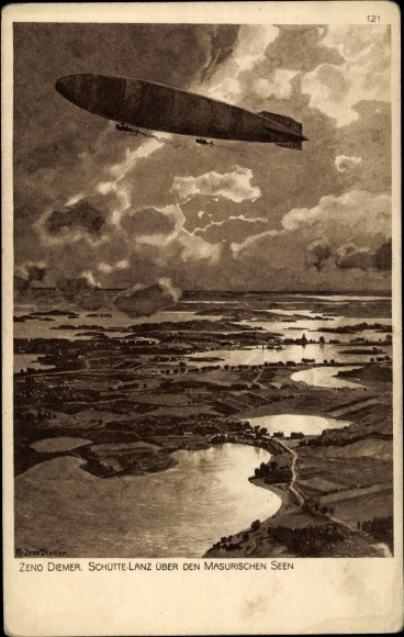 KP artysty Diemer, Zeno, Schütte Lanz nad mazurskimi jeziorami, Zeppelin