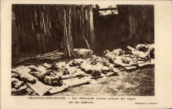 PC Oradour sur Glane Haute Vienne, corpses, massacre of the SS 1944