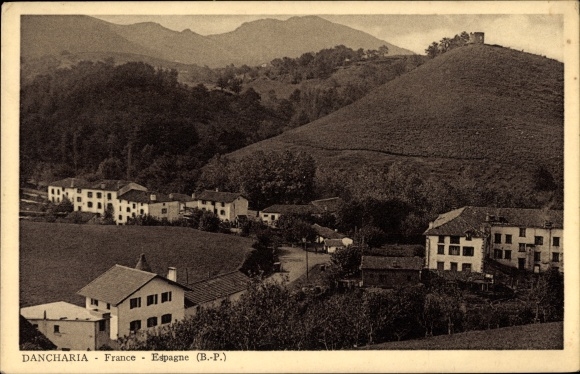 Postcard Dantxarinea Navarre, border with France, locality