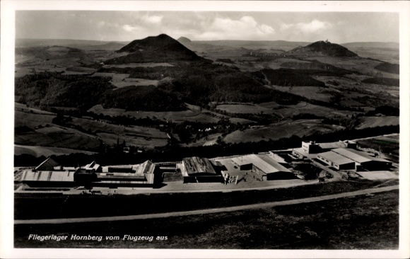 Postcard Schwäbisch Gmünd in Württemberg, Hornberg Air Base, aerial photography