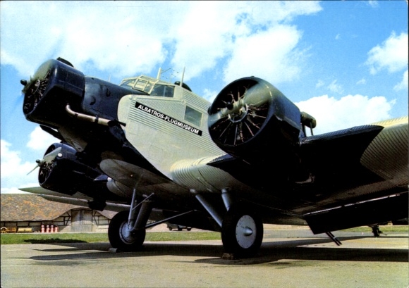 Postcard commercial aircraft Junkers Ju 52/3m, flight exhibition at Hermeskeil