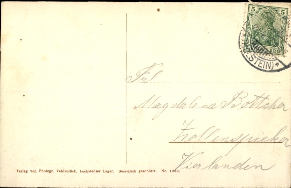 Postcard Lockstedt in Schleswig Holstein, Lockstedt camp, casino, total view, gun park