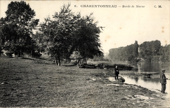 Ak Charenton le Pont Val de Marne, 6. Charenton - Bords de Marne, Landschaft mit Wasser und Bä...