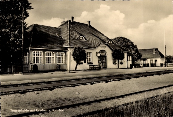 Ak Trassenheide auf Usedom, Bahnhof