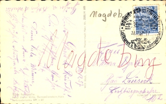 Postcard Benneckenstein Oberharz, FDGB holiday home Harzhaus