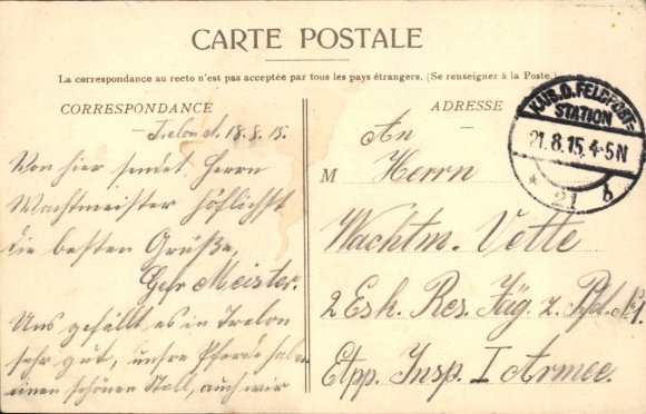 Postcard Trelon Nord, Bahnhof