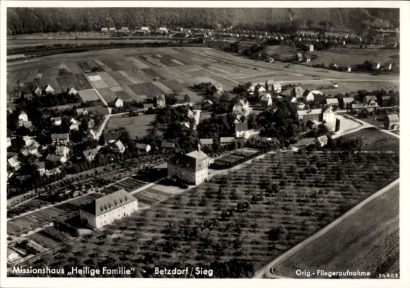 Postcard Betzdorf an der Sieg, Mission House Holy Family, aerial photograph