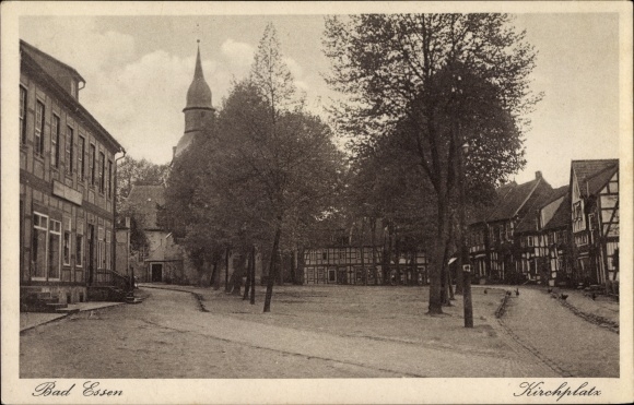 Ak Bad Essen in Nedersaksen, kerkplein