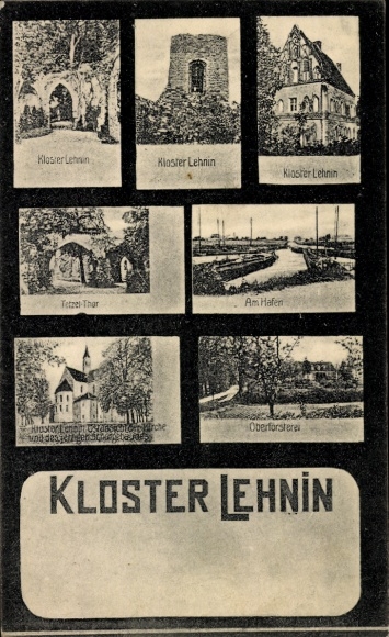 Postcard Kloster Lehnin in der Mark, Tetzel Tower, Forestry Office, Harbor Section