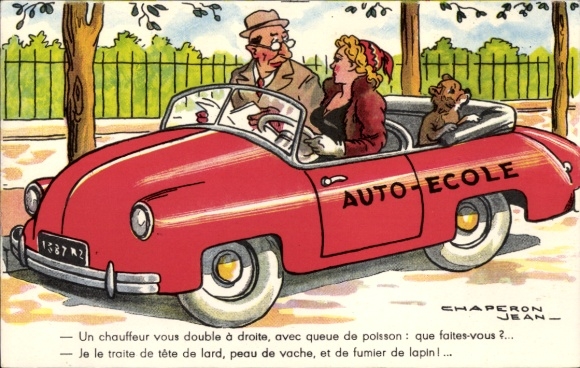 Artist Postcard Chaperon, Jean, Driving School