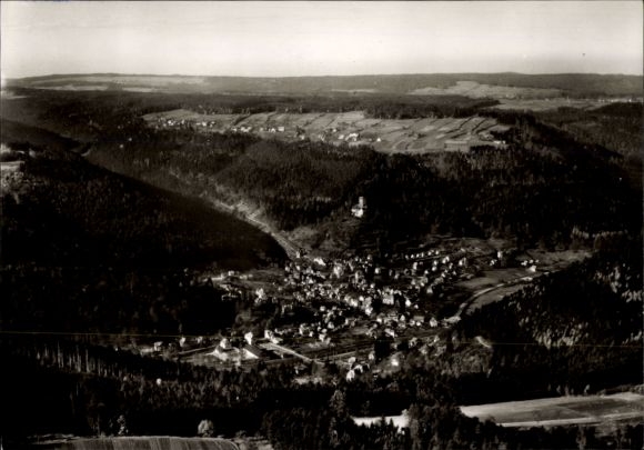 Postcard Bad Liebenzell in the Black Forest, aerial photograph