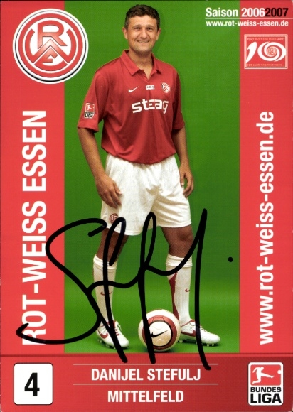 Autogrammkarte Fußballer Danijel Stefulj, Rot Weiss Essen, Autogramm