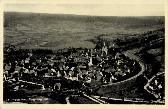 Postcard Röttingen an der Tauber Lower Franconia, aerial photograph